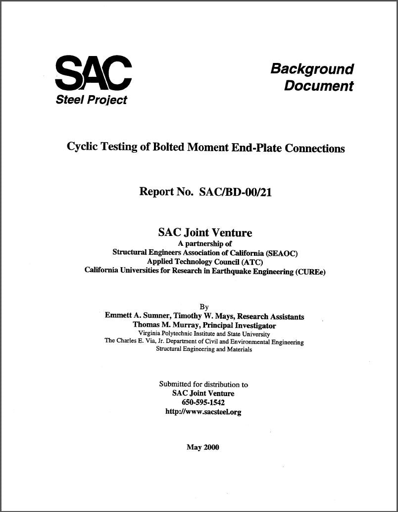 Cyclic Testing of Bolted Moment End-Plate Connections
