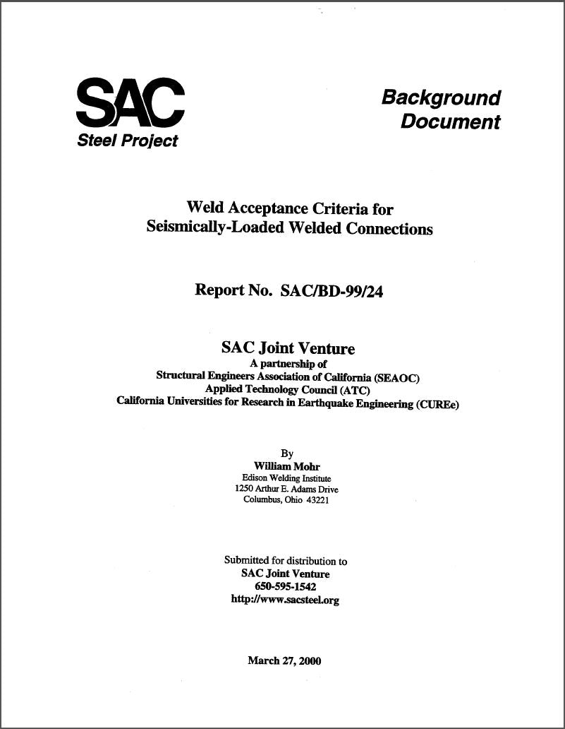 Weld Acceptance Criteria for Seismically-Loaded Welded Connections